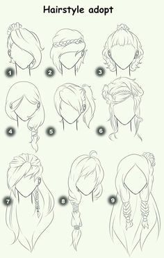 Hairstyle Adopt, text, woman, girl, hairstyles; How to Draw Manga/Anime