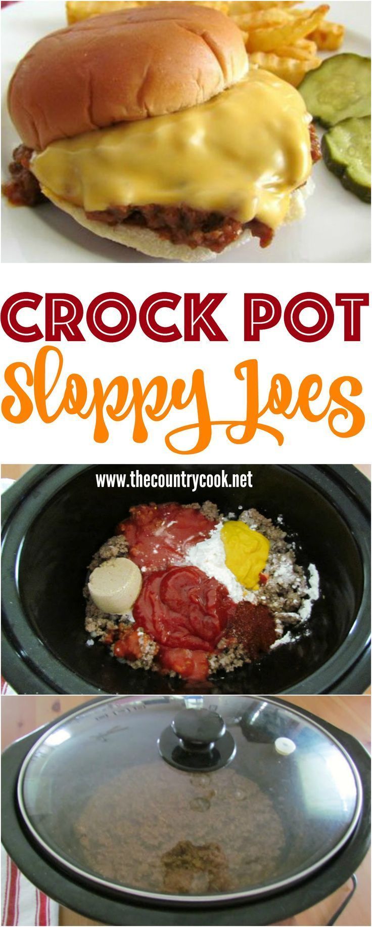 Homemade Crock Pot Sloppy Joe recipe from The Country Cook
