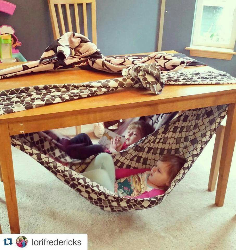 How fun! A canopy for the kids just using blankets/sheets and a table