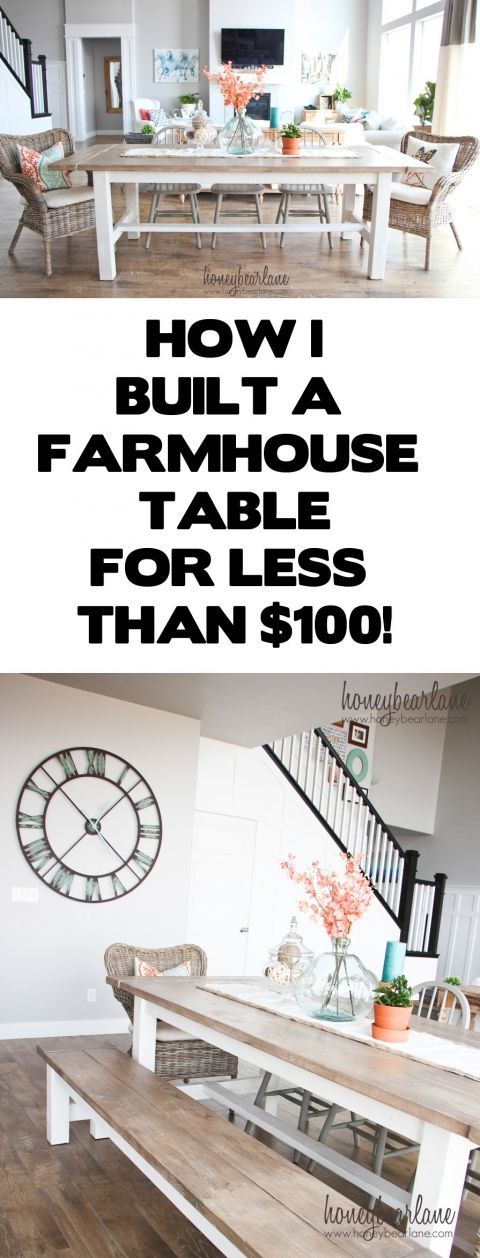 how I built a farmhouse table for less than $100