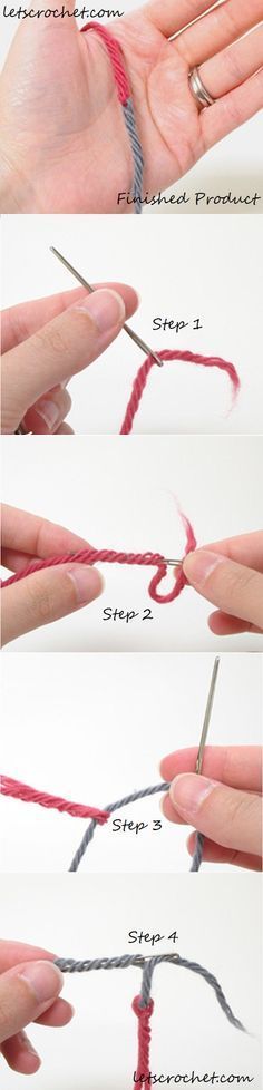 How to Change Yarn Colors ~ Lets Crochet.com  This is the best way I have ever see