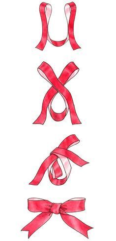 How to tie a beautiful bow. Classic bow of St. George ribbon. Bows for gifts and d