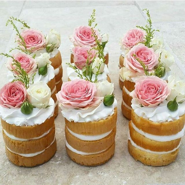 individual naked wedding cakes #nakedweddingcake