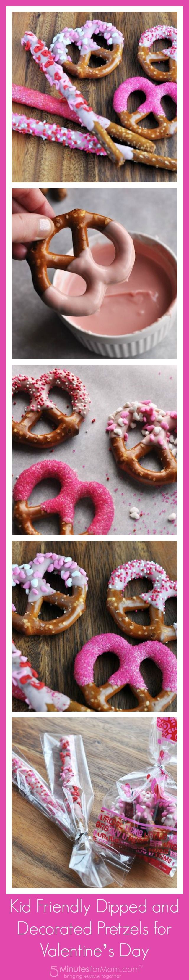Kid Friendly Dipped and Decorated Pretzels for Valentine’s Day