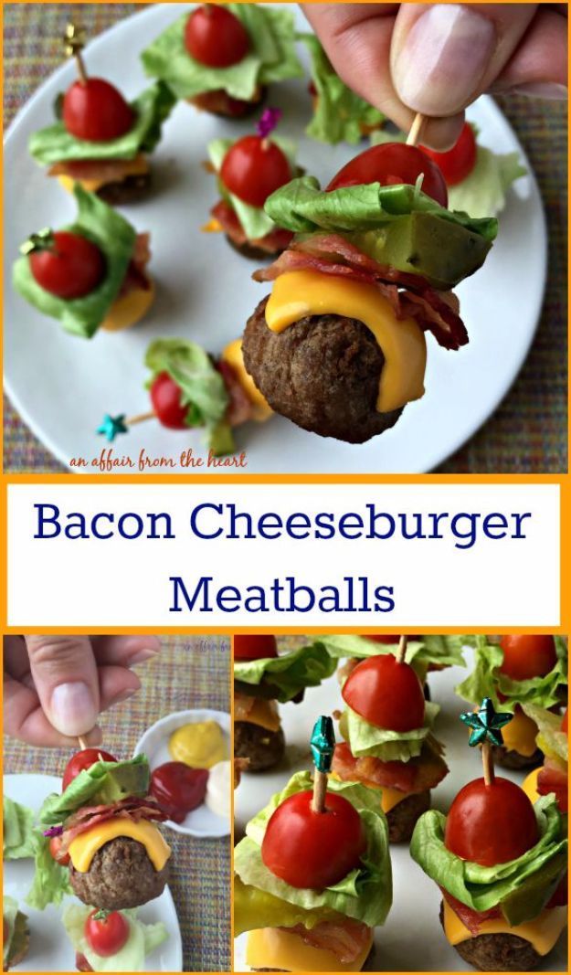 Last Minute Party Foods – Bacon Cheeseburger Meatballs – Easy Appetizers, Simple S