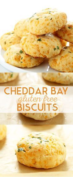 Light and flaky Gluten Free Cheddar Bay Biscuits. Simple drop biscuits that are su