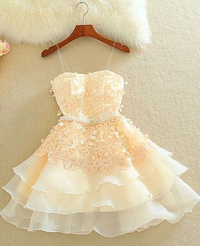 Lovely Homecoming Dress,Sweetheart Mini Homecoming Dress,Lace Appliques Layered…