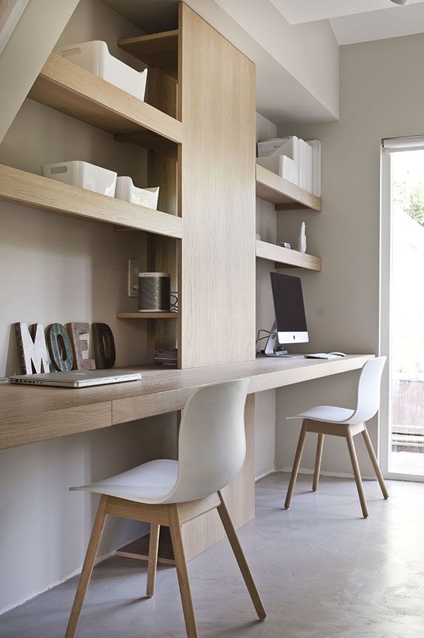 lovely minimalist double workspace design idea via sijmen interieur  … elevated