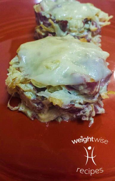 low carb Reuben made in a ramekin for portion control!