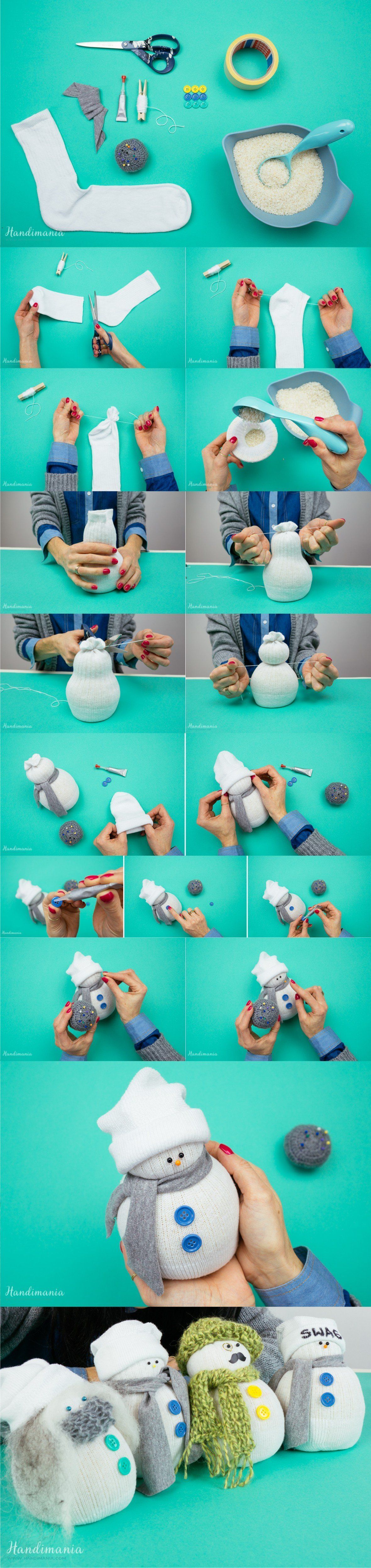 Muñeco de navidad con calcetín – handimania.com