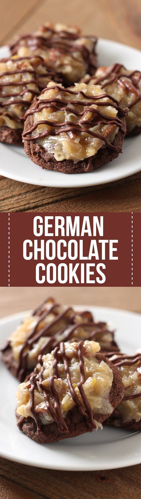 Oh my YUM!! German Chocolate Cookies feature a homemade ultra soft, chewy, gooey d