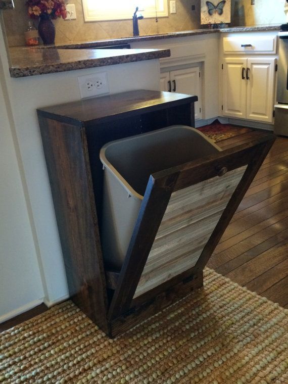 ON SALE Rustic tilt out trash bin can reclaimed by Lovemade14