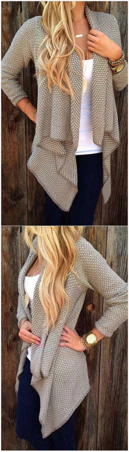 Only $33.99! Casual Coat Open Grey Knit Cardigan 2016 Street. Search more at chicn