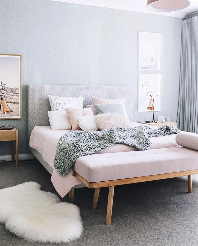 Our blush button cushion in the home of @Courtney McCann styling and photography b