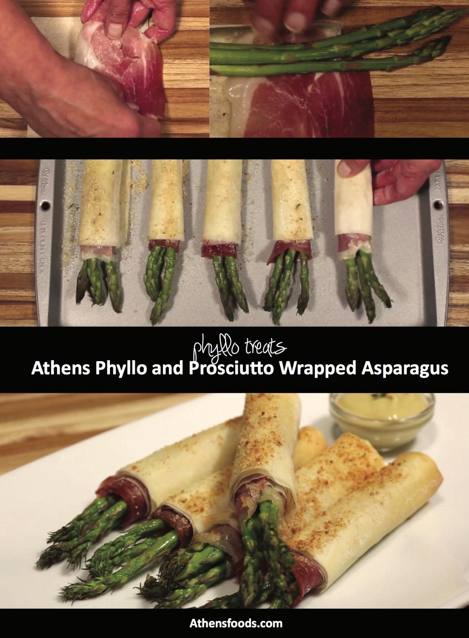 Phyllo and Prosciutto Wrapped Asparagus