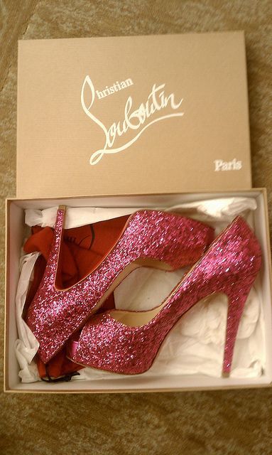 Pink Sparkly Christian Louboutin High Heel Pumps