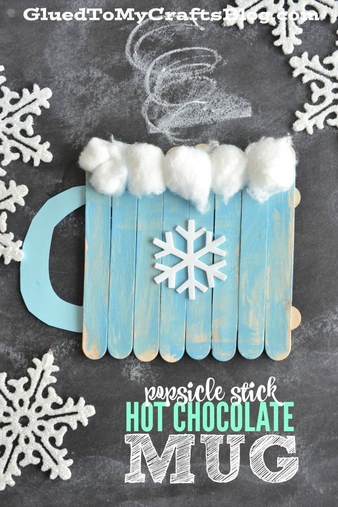 Popsicle Stick Hot Chocolate Mug Kids Craft. Keep the kids entertained during wint