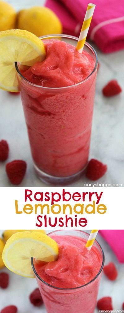 Raspberry Lemonade Slushies- The most refreshing summer time frozen treat. Just a