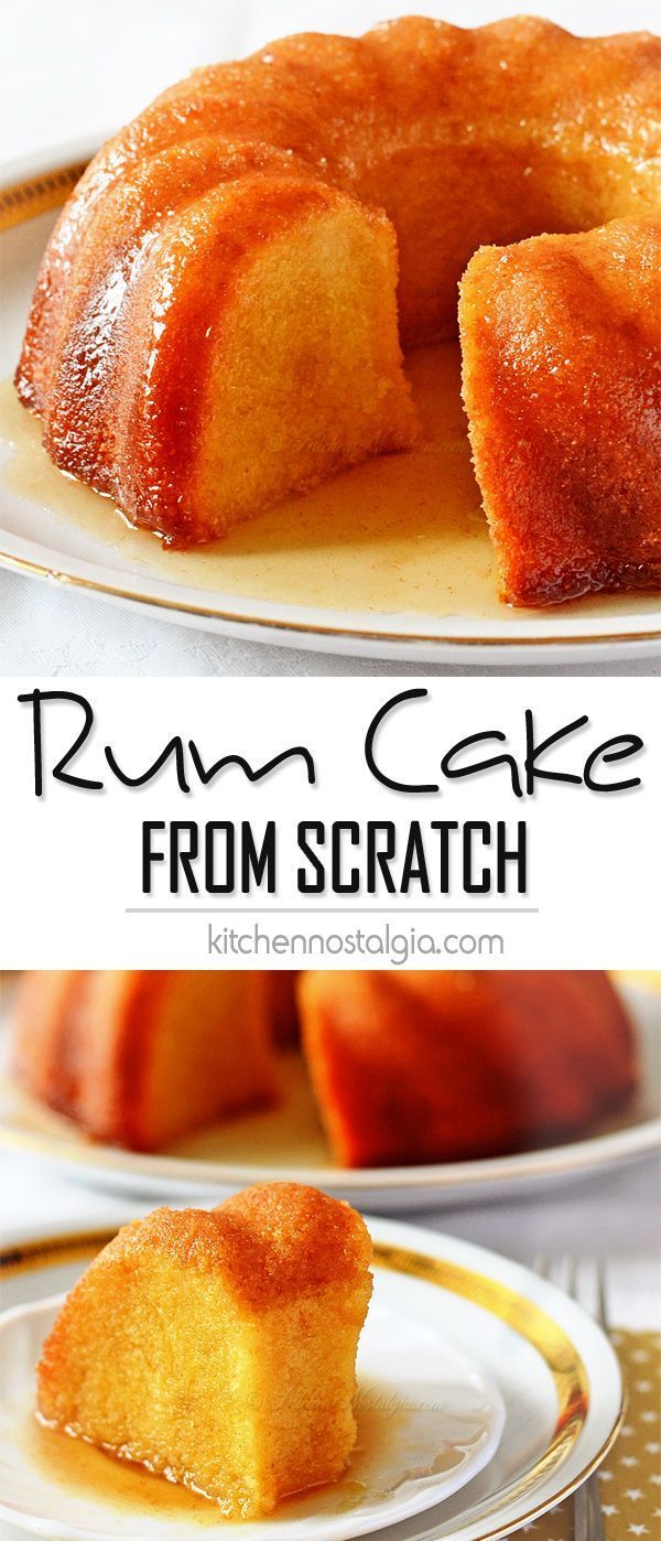 Rum Cake from Scratch is dense, rich and soaked with flavorful thick butter rum sa