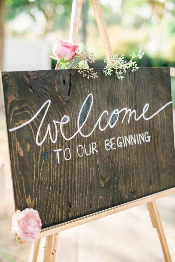 rustic wedding sign wedding ceremony idea – Deer Pearl Flowers