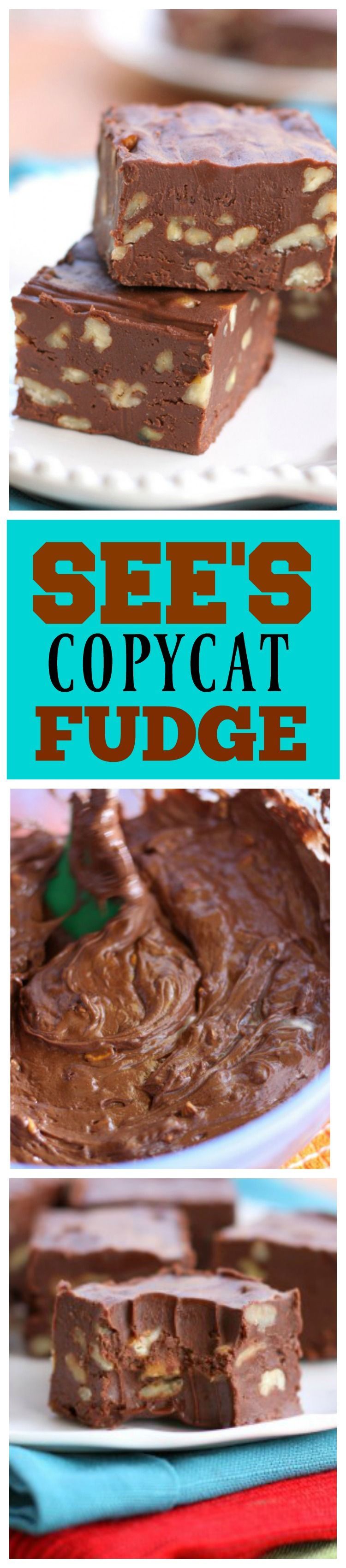 Sees Copycat Fudge is perfect and creamy. No candy thermometer required!