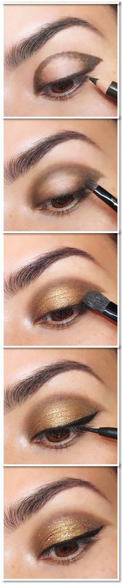 Simple Gold Eye Makeup Tutorial