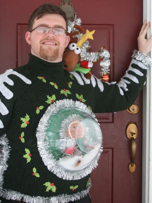 Snow Globe DIY Ugly Sweater | This ugly Christmas sweater inspired…and quite tac