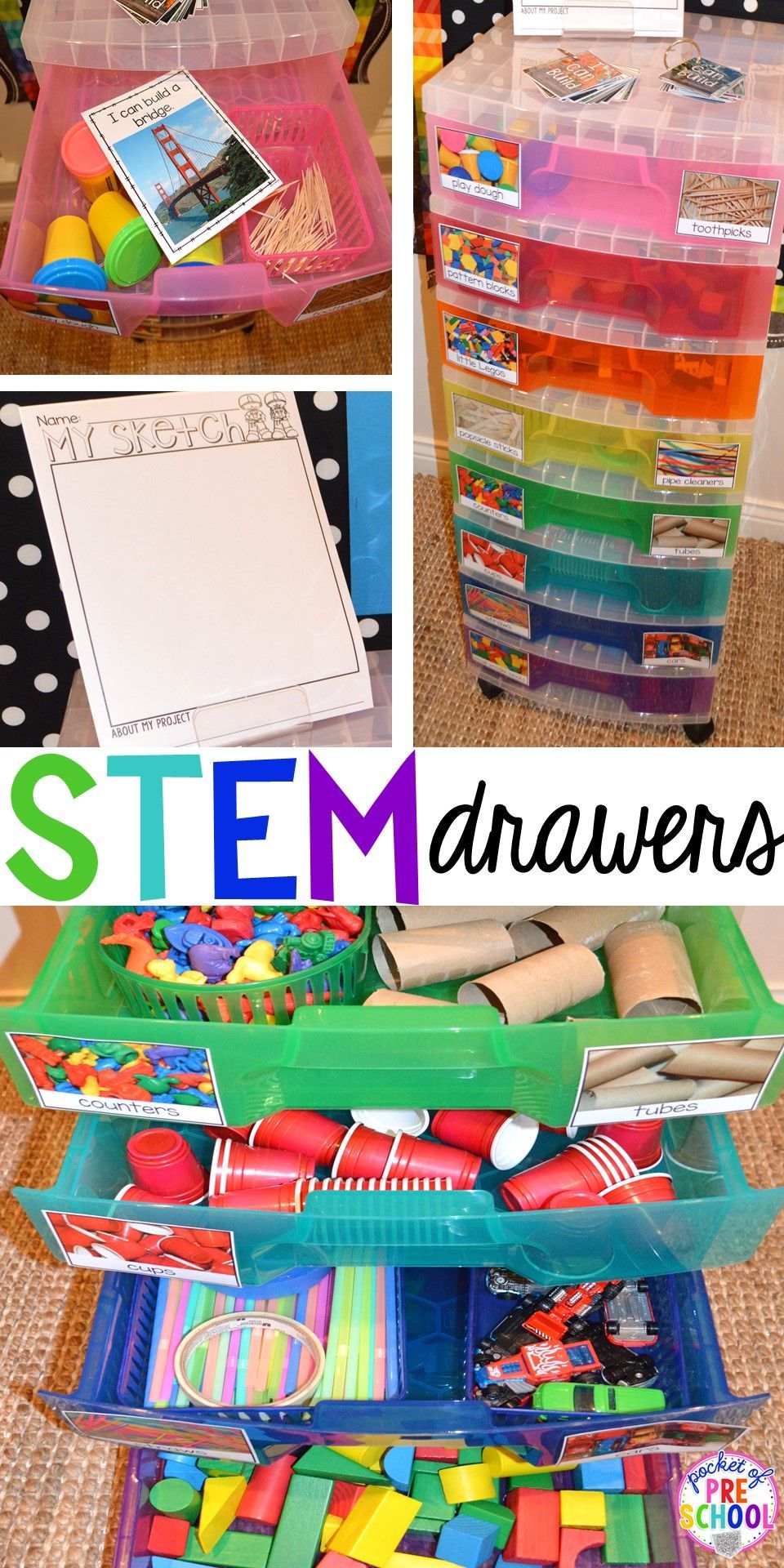 STEM drawers are a simple, easy to implement STEM activities even if you have a sm