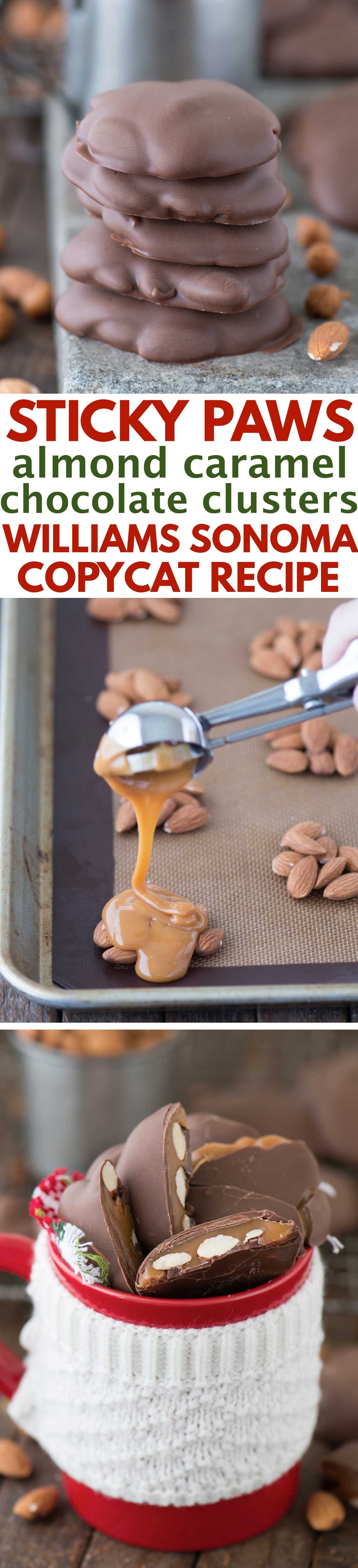 Sticky Paws – Williams Sonoma Copycat christmas candy recipe! Almond caramel clust