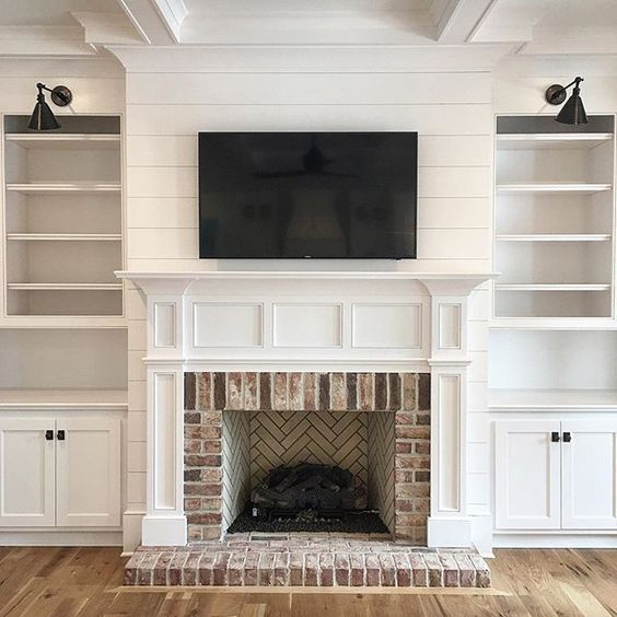 Such a great fireplace and built-in surround….