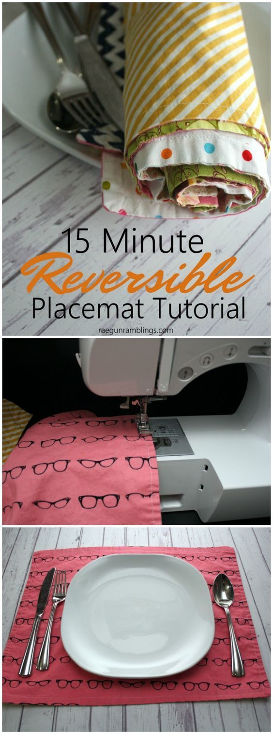 The kids sewed some of these this weekend. Great DIY 15 minute reversible placemat