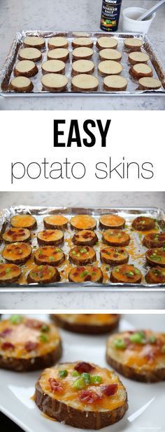 These potato rounds are topped with   cheddar cheese, crumbled bacon bits and tast