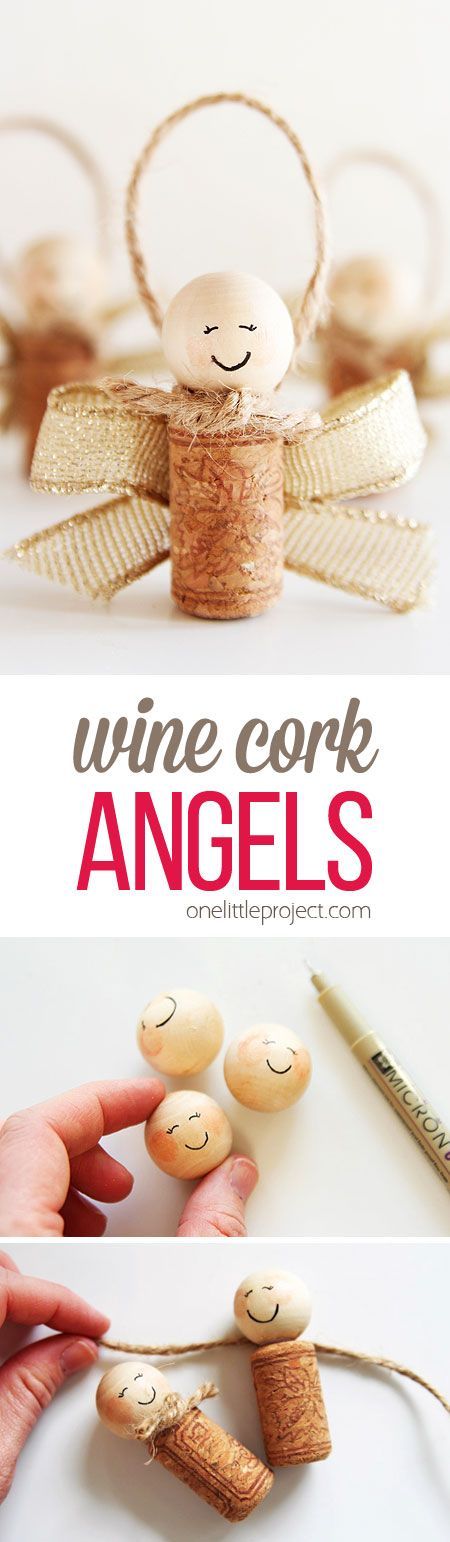 These wine cork angels are SO EASY to make and theyre such a sweet homemade C