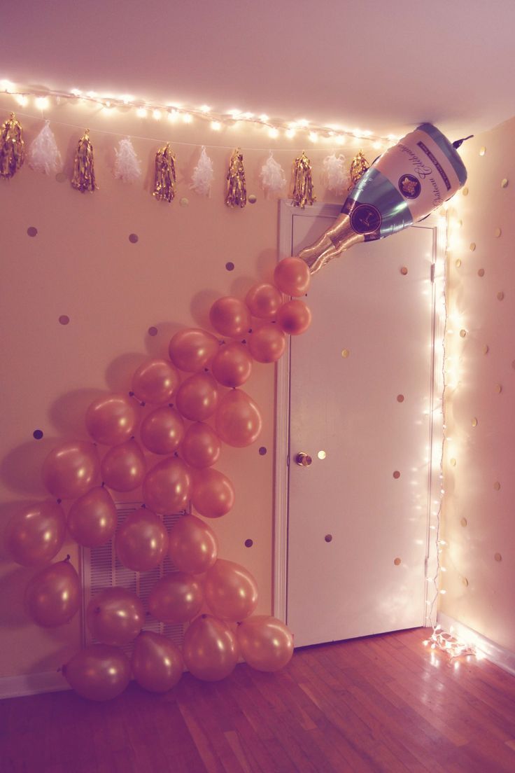 This is a festive 21st Birthday Party decor idea!