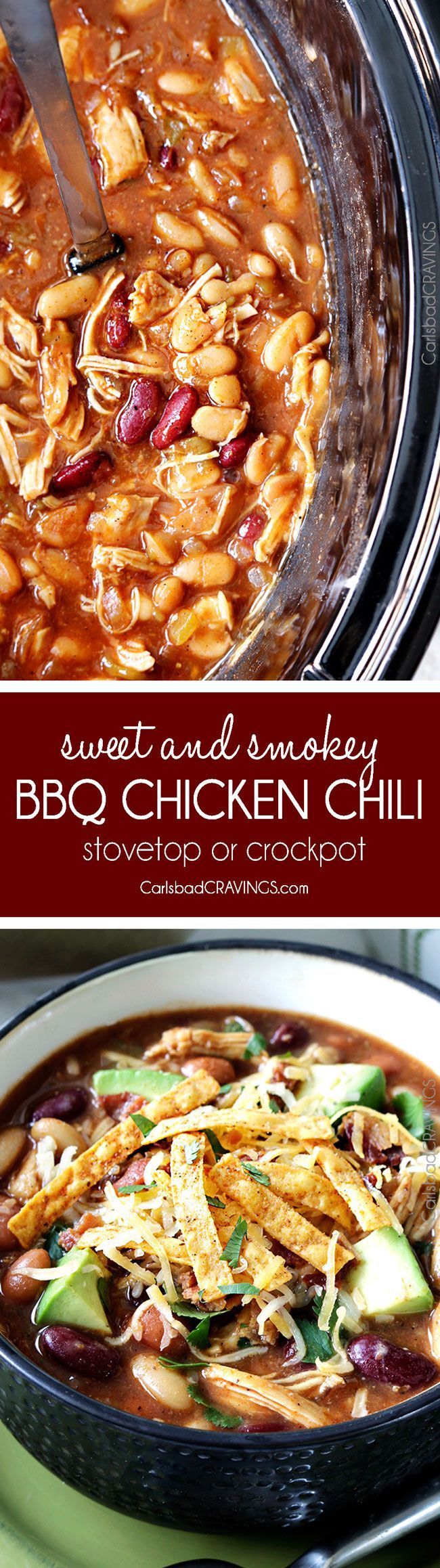 this Sweet and Smokey BBQ Chicken Chili is so good my mom made it for Christmas!