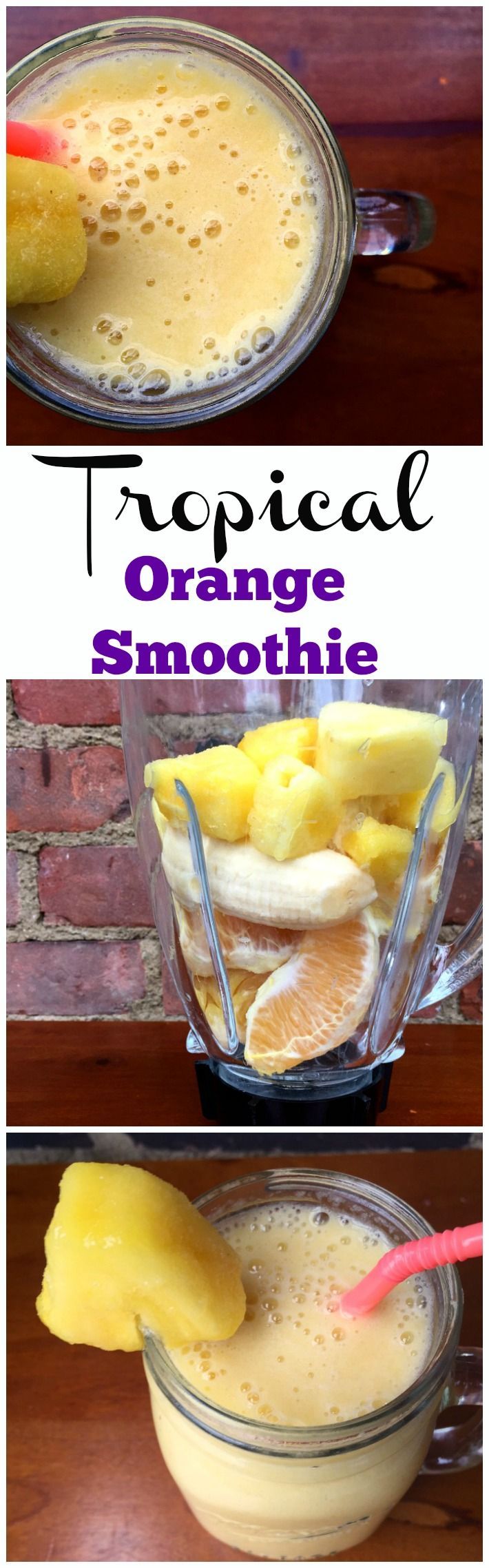 Tropical Orange Smoothie: With only four easy ingredients, this smoothie contains