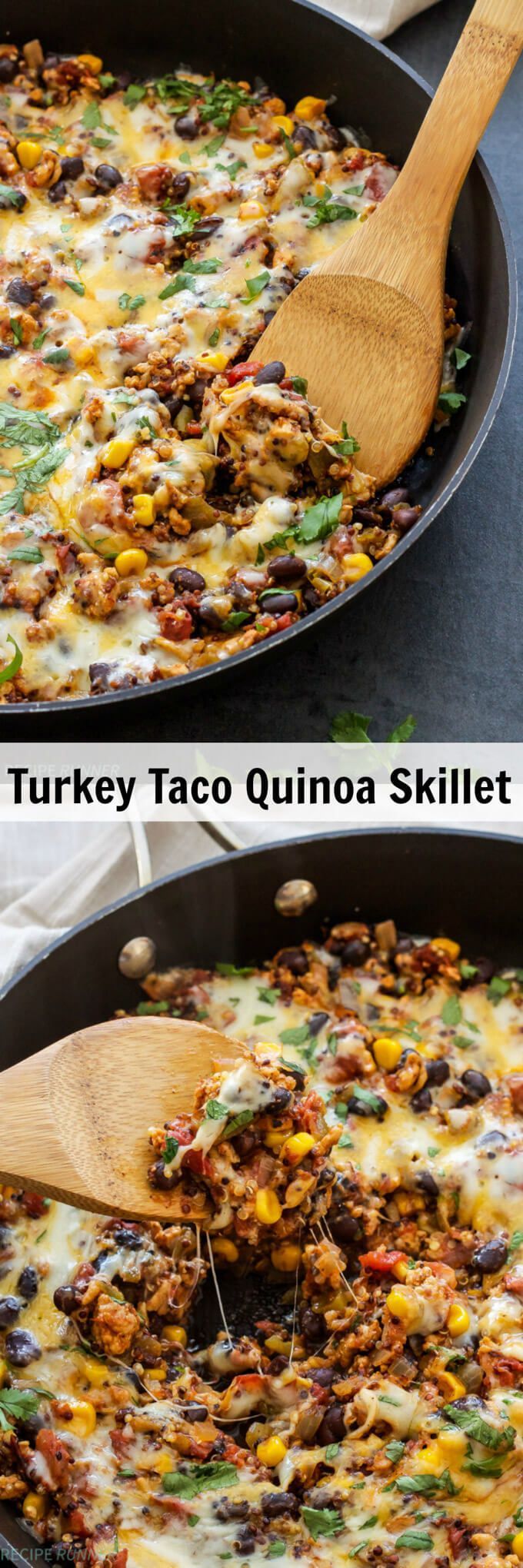 Turkey Taco Quinoa Skillet | This healthy and easy to make Turkey Taco Quinoa Skil