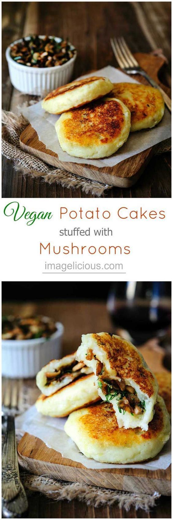 Vegan Potato Cakes stuffed with Mushrooms – Delicious way to use leftover mashed p