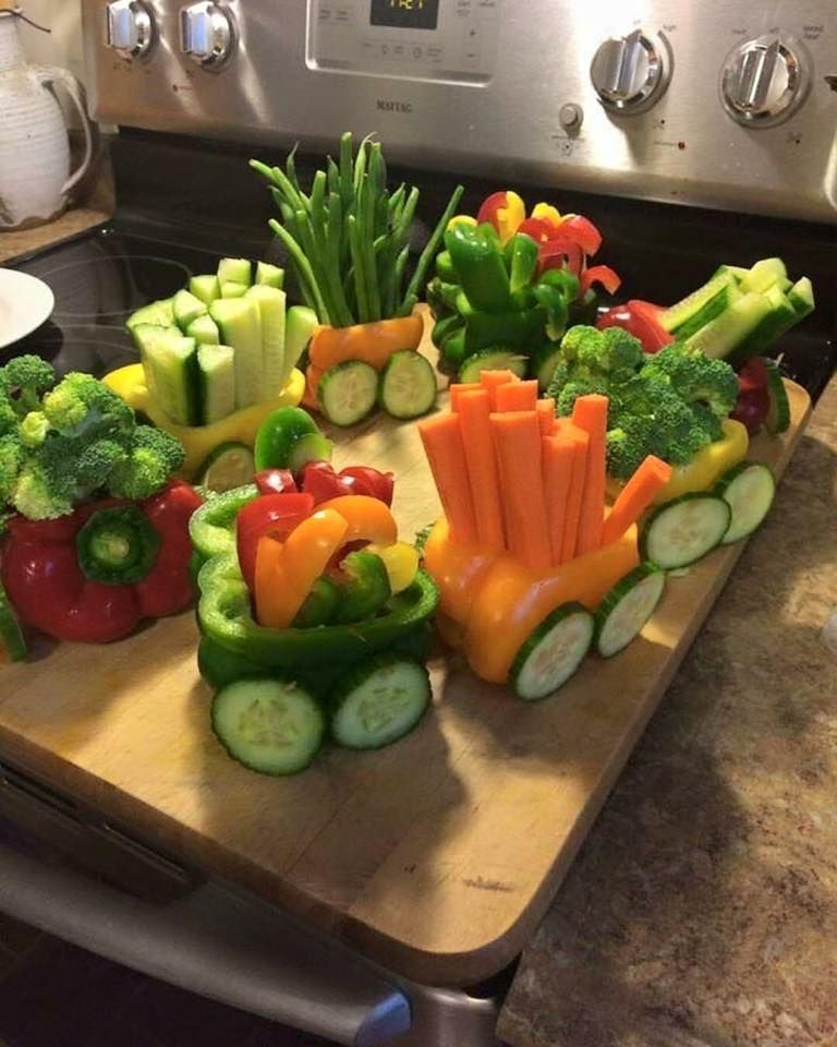 Vegetable choo choo train.