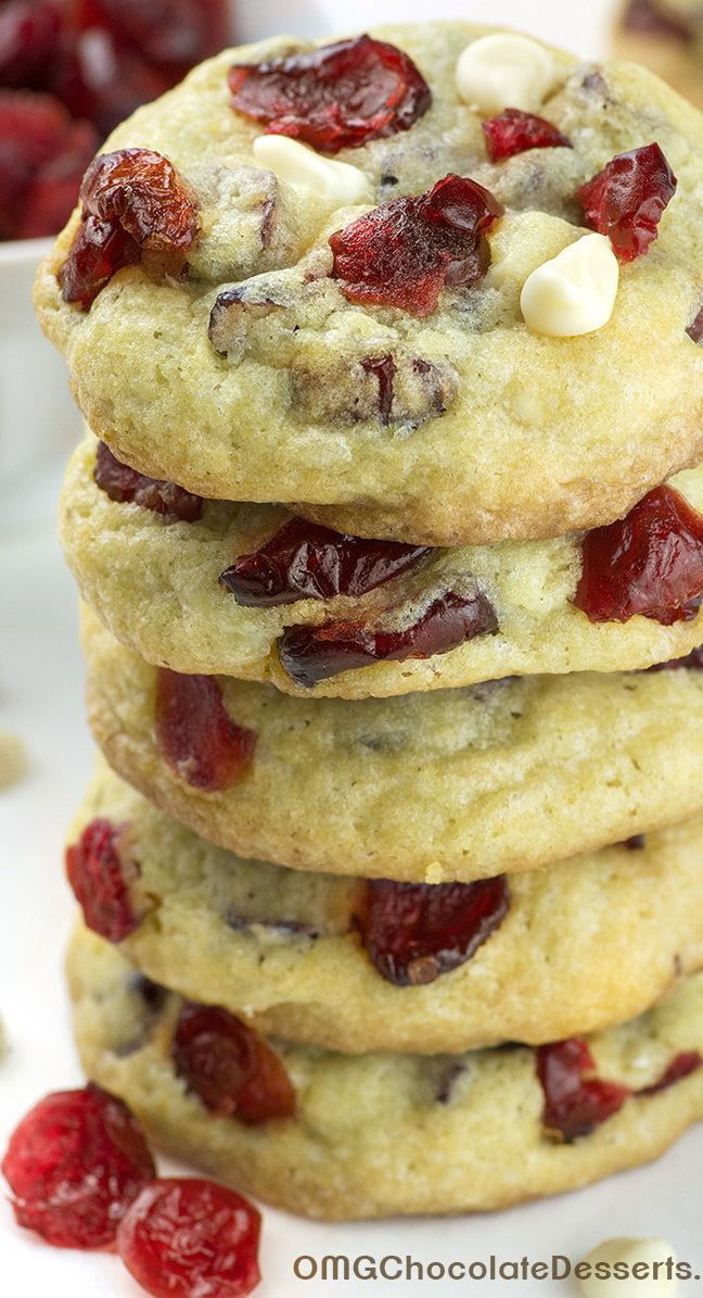 White Chocolate Cranberry Cookies for Santa
