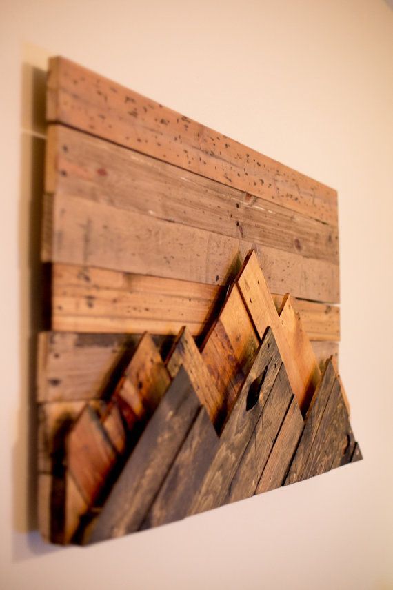 Wooden Mountain Range Wall Art by 234Woodworking on Etsy