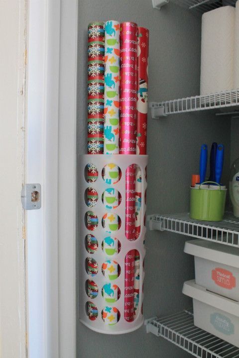 Wrapping paper – IKEA bag holder! – Brilliant !