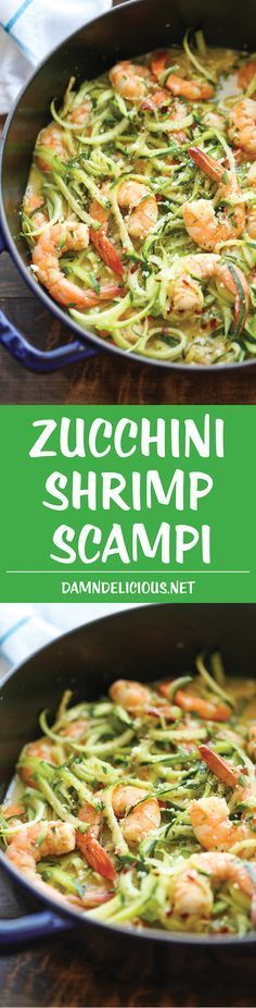 Zucchini Shrimp Scampi – Traditional shrimp scampi made into a low-carb dish with