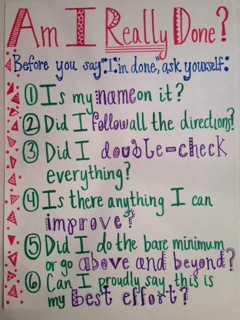 a great anchor chart to put right next to where your students turn in their work!
