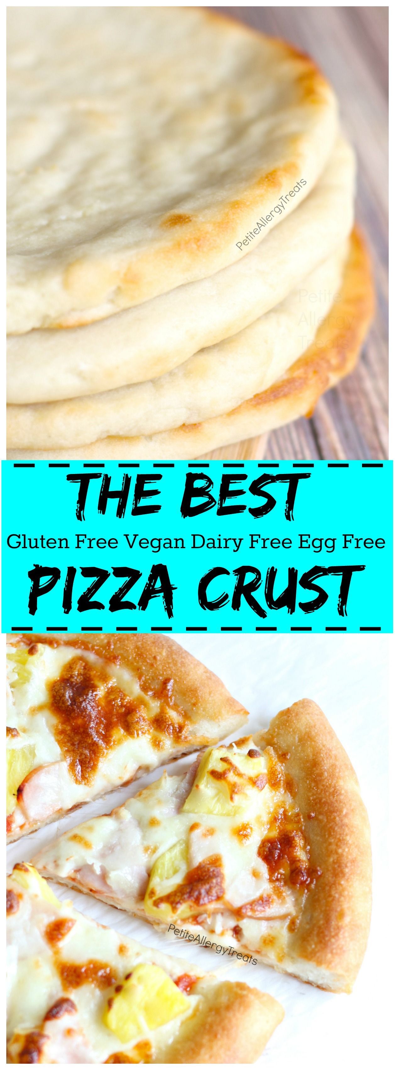BEST gluten free vegan pizza crust recipe (egg free dairy)- chewy, crisp, soft- am