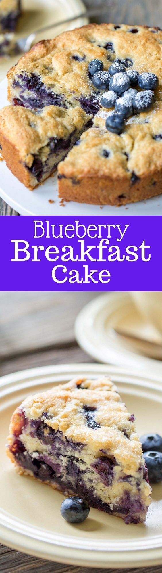 Blueberry Breakfast Cake – a deliciously moist and lightly sweet “coffee” cake bursting with fresh juicy blueberries ~