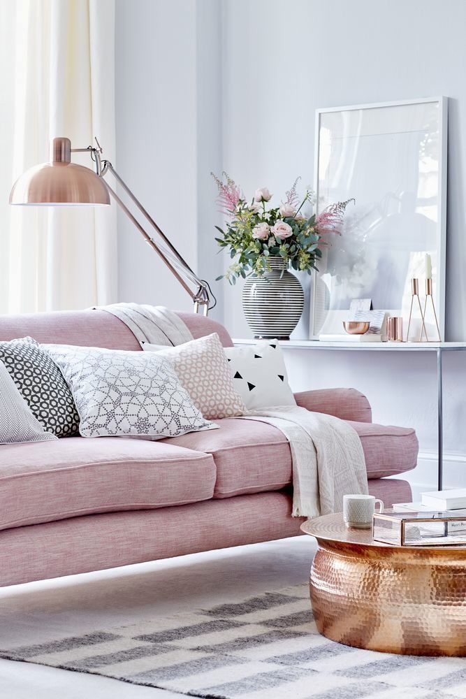 Blush rose sofa
