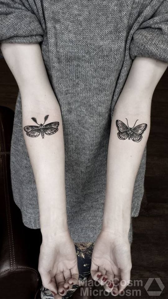 butterfly tattoos inner arms