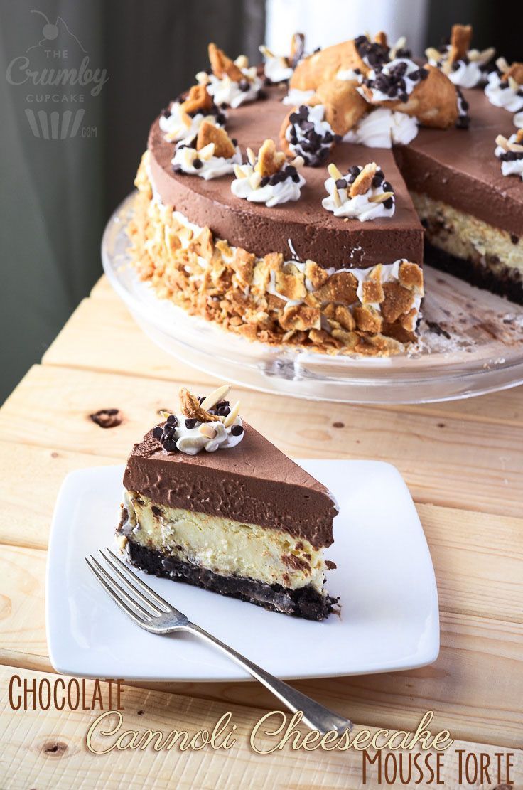 Chocolate Cannoli Cheesecake Mousse Torte | This fantastically decadent cake combi