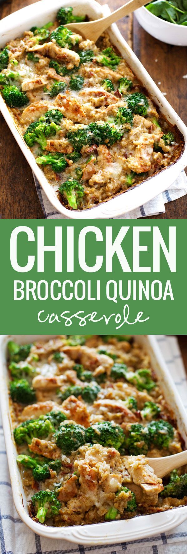 Creamy Chicken Quinoa and Broccoli Casserole – real food meets comfort food.